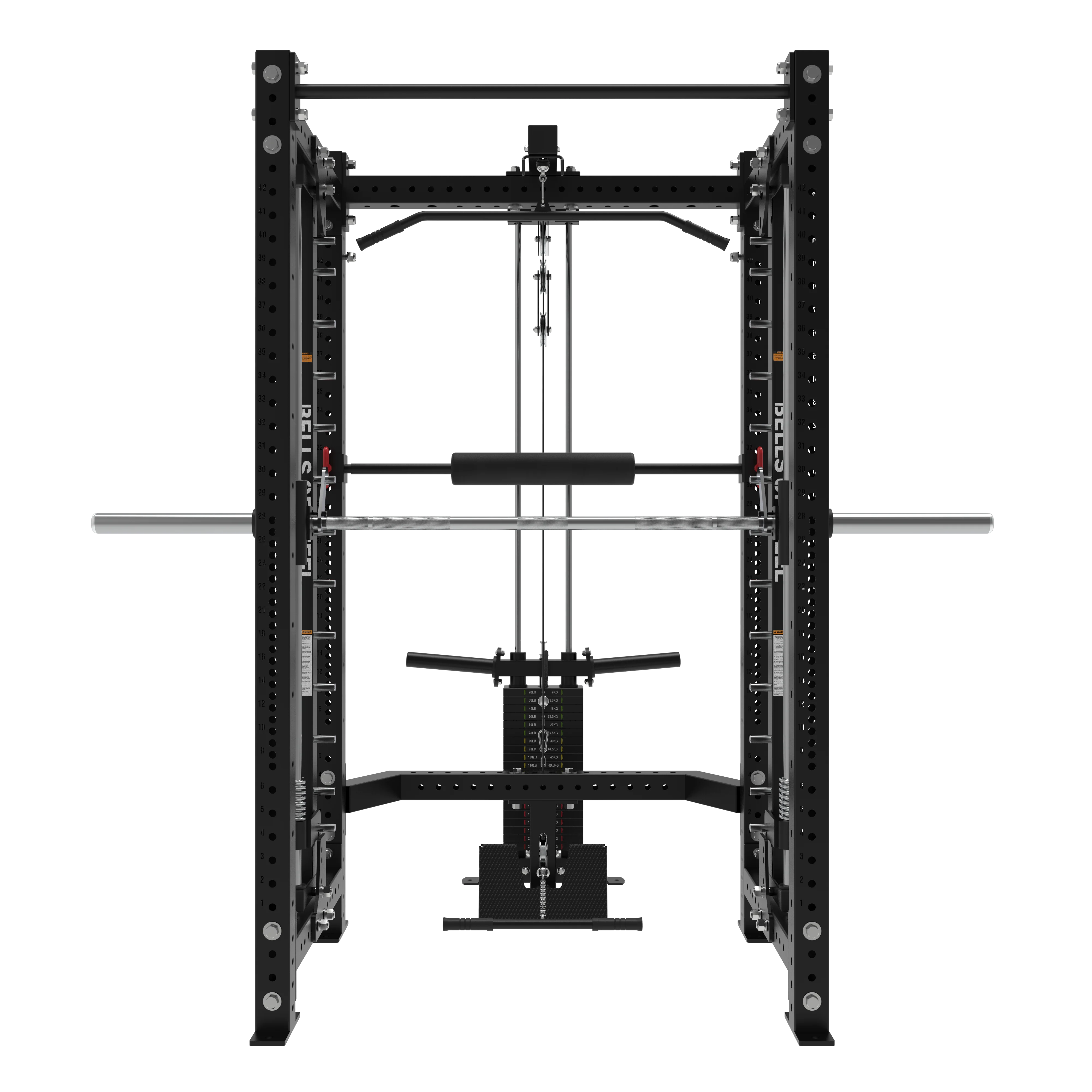 Smith Machine Rack With Lat Pulldown - Hydra (3" x 3", ⅝" Holes) - Image 4