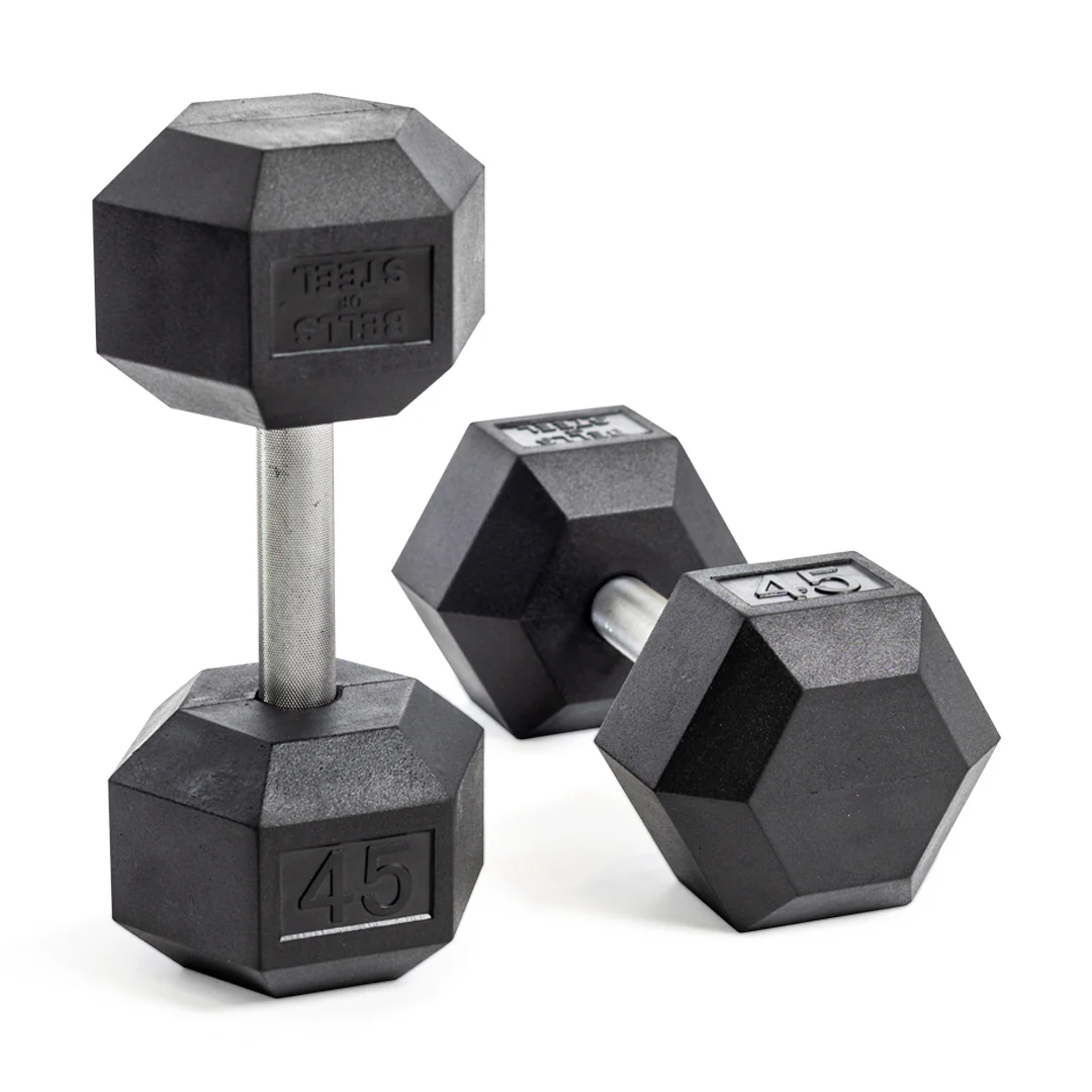Straight Handle Rubber Hex Dumbbell Sets - Image 5