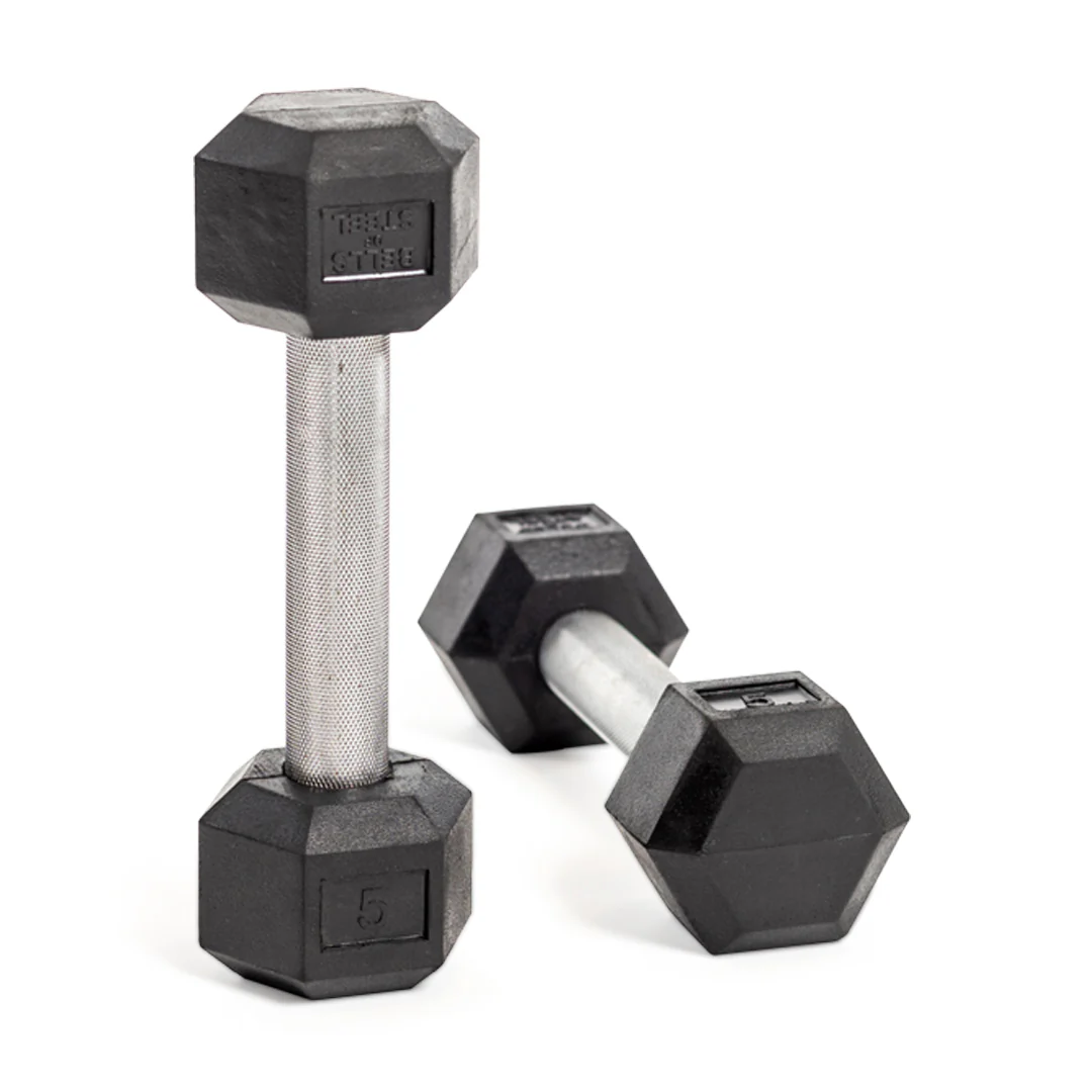 Straight Handle Rubber Hex Dumbbell Sets - Image 7